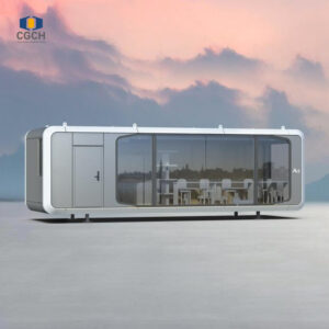 CGCH 40ft Prefab Home Capsule Mobile Hotel Prefab Home with Kitchen and Bathroom Capsule Home
