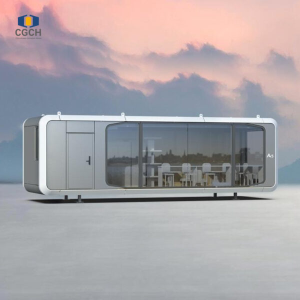 CGCH 40ft Prefab Home Capsule Mobile Hotel Prefab Home with Kitchen and Bathroom Capsule Home