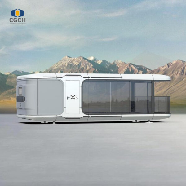 All-aluminum intelligent space capsule house, featuring panoramic views, extreme temperature adaptability, and modular quick assembly.