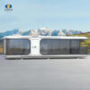 All-aluminum intelligent space capsule house, featuring panoramic views, extreme temperature adaptability, and modular quick assembly.
